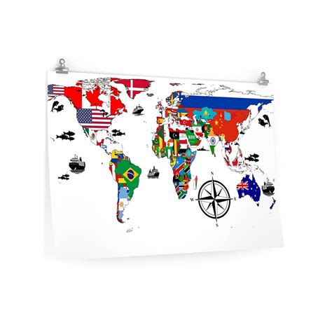 World Flags Map Horizontal Poster – Inundatio.com