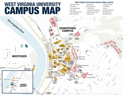 West Virginia University Campus Map – Map Vector