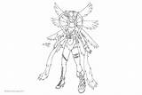 Digimon Coloring Pages Angewomon By S4itox  Free Printable sketch template