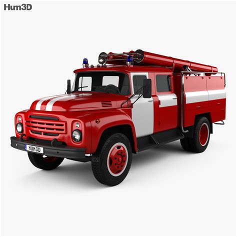 ZIL 130 Fire Truck 1994 3D model - Vehicles on Hum3D