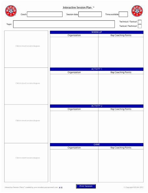 Printable Blank Football Practice Plan Template - Printable Word Searches