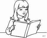 A Girl Reading A Book coloring Page  Free Printable Coloring Pages sketch template