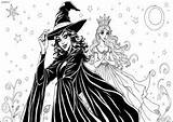 Coloring Inspired By Elphaba And Glinda  Wicked Pages sketch template