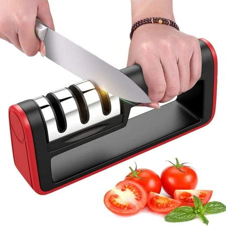 Knife Sharpeners for Kitchen, 2019 NEW Kitchen Knife Sharpener, 3-Stage Knife Sharpening System ...