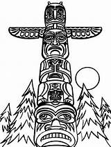 Totem Pole coloring Pages sketch template