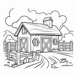 Wooden farm House With fence For coloring book  Premium AI Generated sketch template