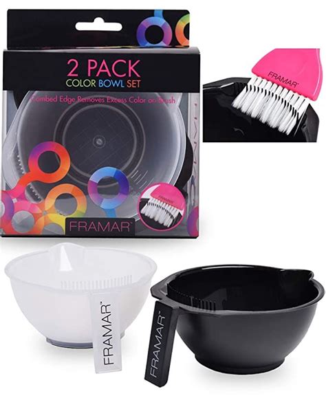 Amazon.com : Framar Color Bowl with Brush Cleaner Set – Mixing Bowls – For Hair Color, Hair ...