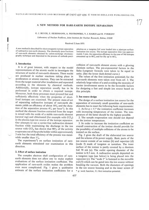 (PDF) A new method for rare-earth isotope separation