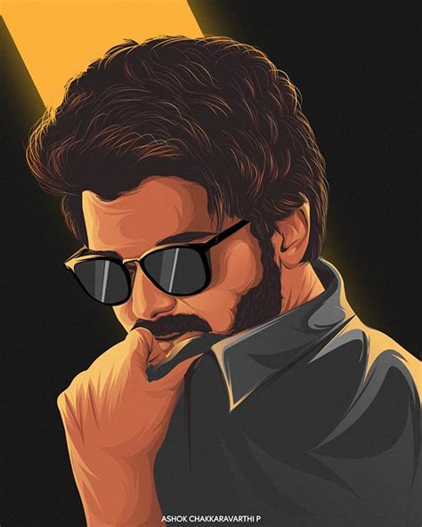 THALAPATHY VIJAY - ILLUSTRATION on Behance | Actors illustration, Animated love images, Illustration