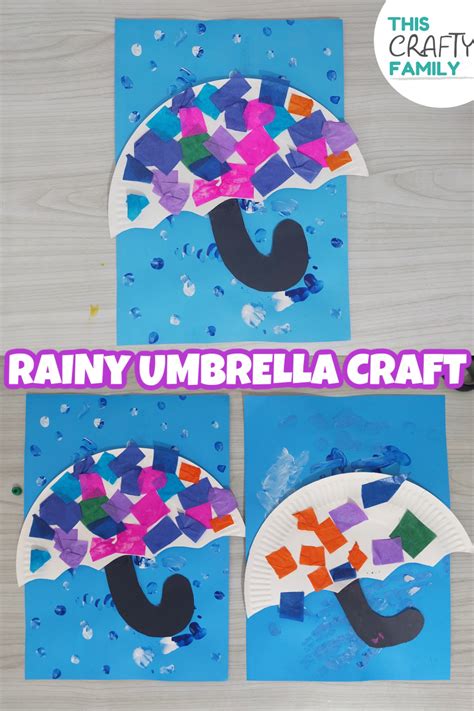 Rainy day umbrella craft for kids | Preschool art activities, Spring arts and crafts, Weather crafts