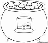 Pot Of Gold With Leprechaun Hat  Coloring Page St Patricks Day sketch template