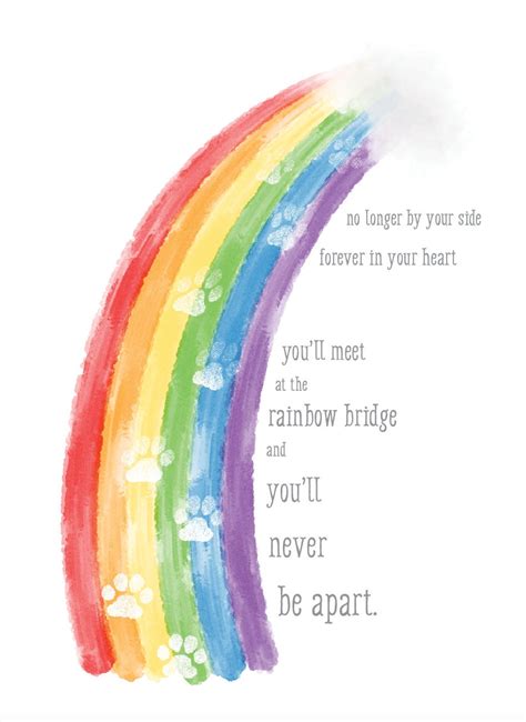 Rainbow Bridge Pet Loss Sympathy Card - Etsy