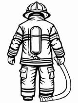 Firefighter Coloring Page · Creative Fabrica sketch template