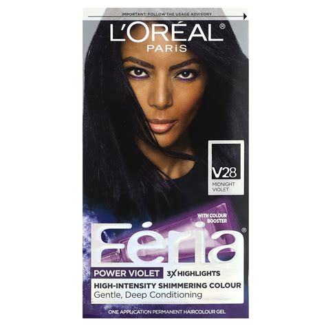 L'Oréal, Feria, Power Violet, High-Intensity Shimmering Colour, V28 Midnight Violet, 1 Application