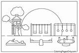 Coloring Playground Parquinho Colorare Parco Kolorowanka Giochi Zabaw  sketch template