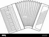 Easy coloring Cartoon Vector Illustration Of an Accordion Isolated On  sketch template