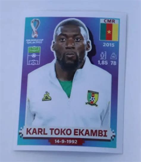 2022 FIFA WORLD Cup Panini Sticker Qatar Karl Toko Ekambi Cameroon #CMR-20 $1.49 - PicClick