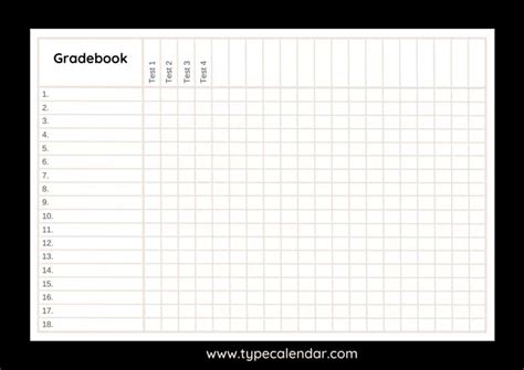 Free Printable Gradebook Templates [PDF, Excel, Word, Google Sheets]