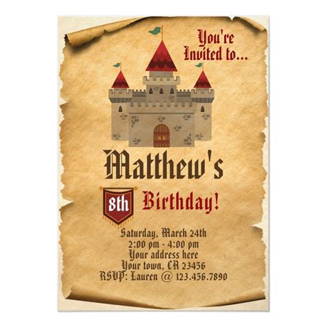 Medieval Castle Invitation | Zazzle.com | Castle party, Medieval ...