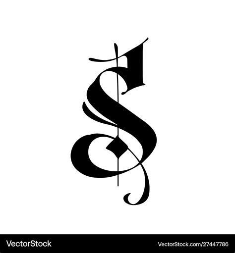 Letter s in gothic style alphabet the symbol Vector Image