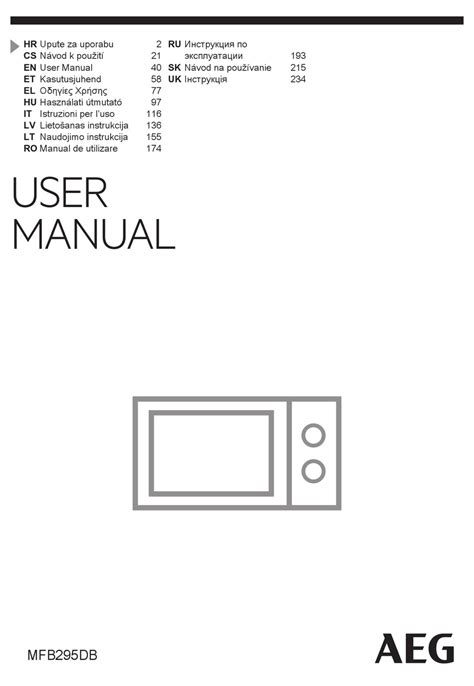 AEG MFB295DB USER MANUAL Pdf Download | ManualsLib