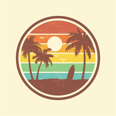 Premium Vector | Surf beach landscape