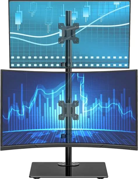 VERTICAL DUAL MONITOR Stand, Stack Monitor Mount for 2 Screens up to 27 Inch $52.60 - PicClick