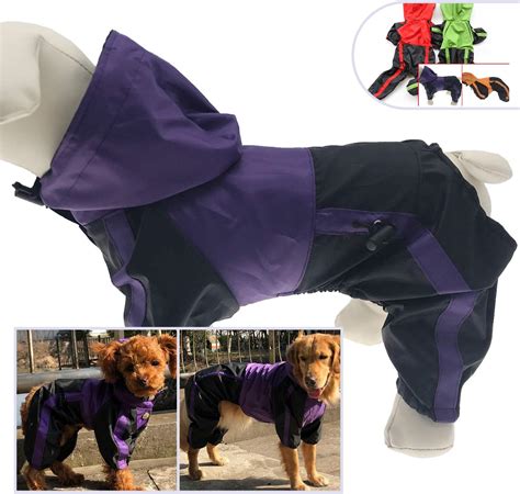 lovelonglong Dog Hooded Raincoat, Small Dog Rain Jacket Poncho Waterproof Clothes with Hood ...