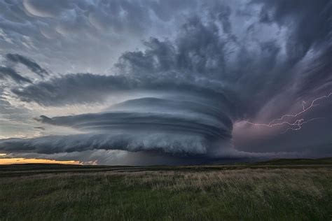 Stunning supercell thunderstorm over the sandhills of Nebraska on June 12th. This storm produced ...