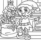 Coloring Pages Elves sketch template