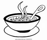 Soup Bowl Coloring Page Pages sketch template