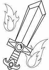 Coloring Pages Sword sketch template
