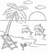 Beautiful Beach Scene Coloring Page  Free Printable Pages For sketch template