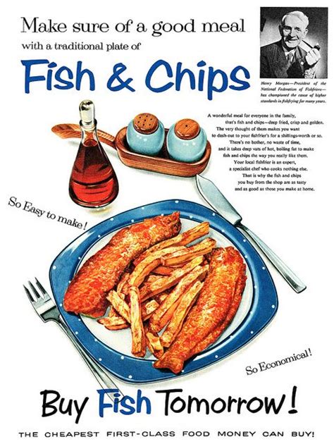 Fish And Chips advertisement., via Flickr. | Fish and chips, British ...