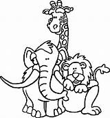 Three Zoo Animal Coloring Page  Wecoloringpagecom sketch template