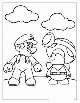 Toad Mario Coloring Pages sketch template