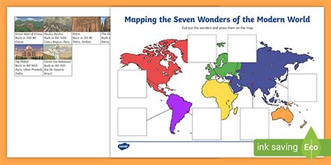 Seven Wonders Of The World Map