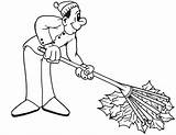 Rake Leaves Coloring Pages Raking Sketch Template Cliparts Doodles  sketch template