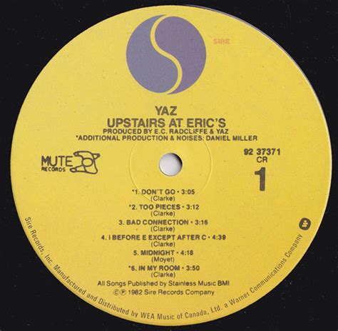 Yaz – Upstairs At Eric's – Vinyl Pursuit Inc