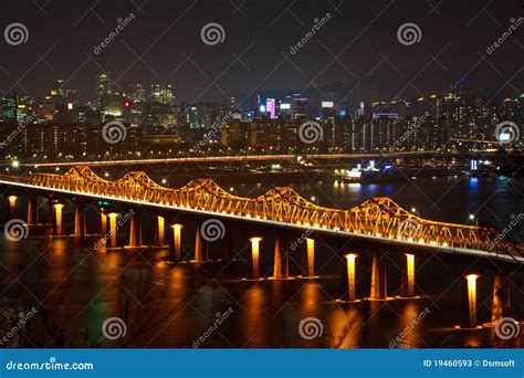 Bridge in night stock image. Image of seoul, city, panoramic - 19460593