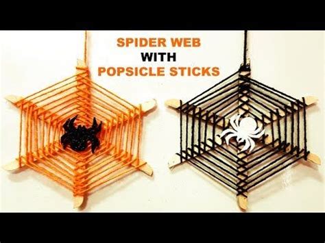 Spider Web with Popsicle Sticks DIY Videos for Kids School Projects - YouTube | Popsicle stick ...