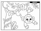 Premium Vector  Monkey Coloring Page For Kids sketch template