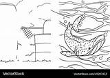 Whale shark coloring Page For Kids Royalty Free Vector Image sketch template