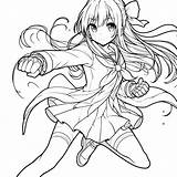 Anime Girl Fighting Coloring Page  Download Print Or Color Online For sketch template