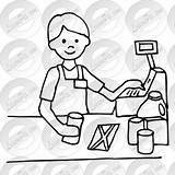 Cashier Coloring Pages sketch template
