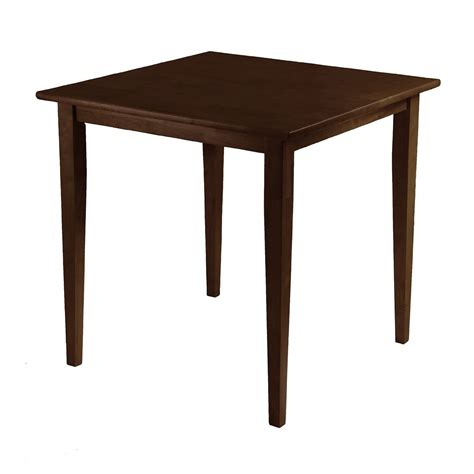 Square Wood Shaker Style Dining Table in Antique Walnut Finish | Full Love Home
