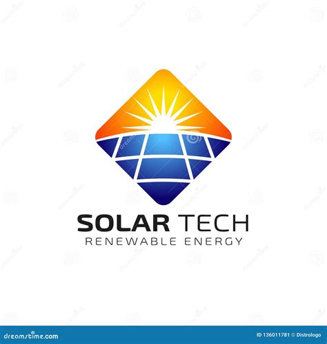 Sun Solar Energy Logo Design Template. Solar Tech Logo Design Stock Vector - Illustration of ...