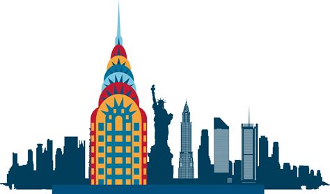 New York City Skyline Silhouette Illustration - Vector Landmarks png download - 5926*3489 - Free ...