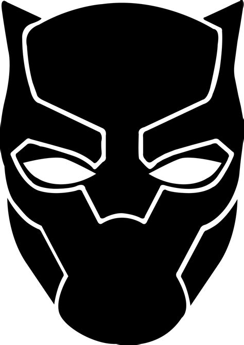 Marvel Graduation Cliparts - Black Panther Face Drawing - Png Download ...