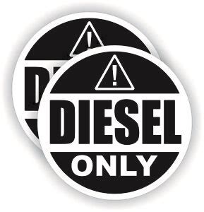 (Pair) 3inch DIESEL ONLY Weatherproof Vinyl Decals | Fuel Tank Stickers ...